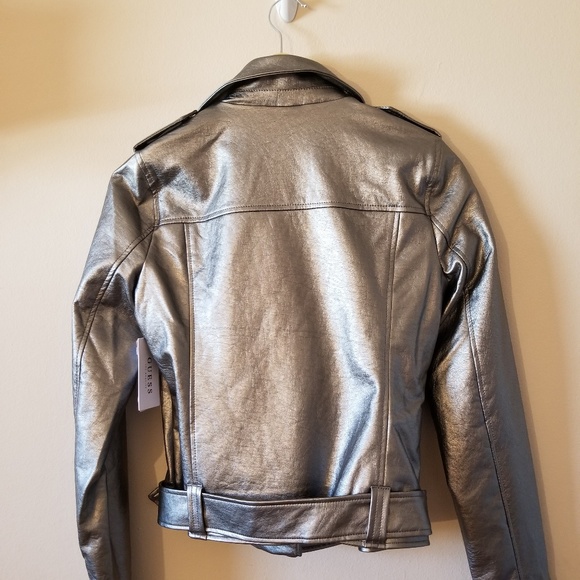 Fall Faux Leather Jacket, Motorcycle Jacket Top - Picture 5 of 7